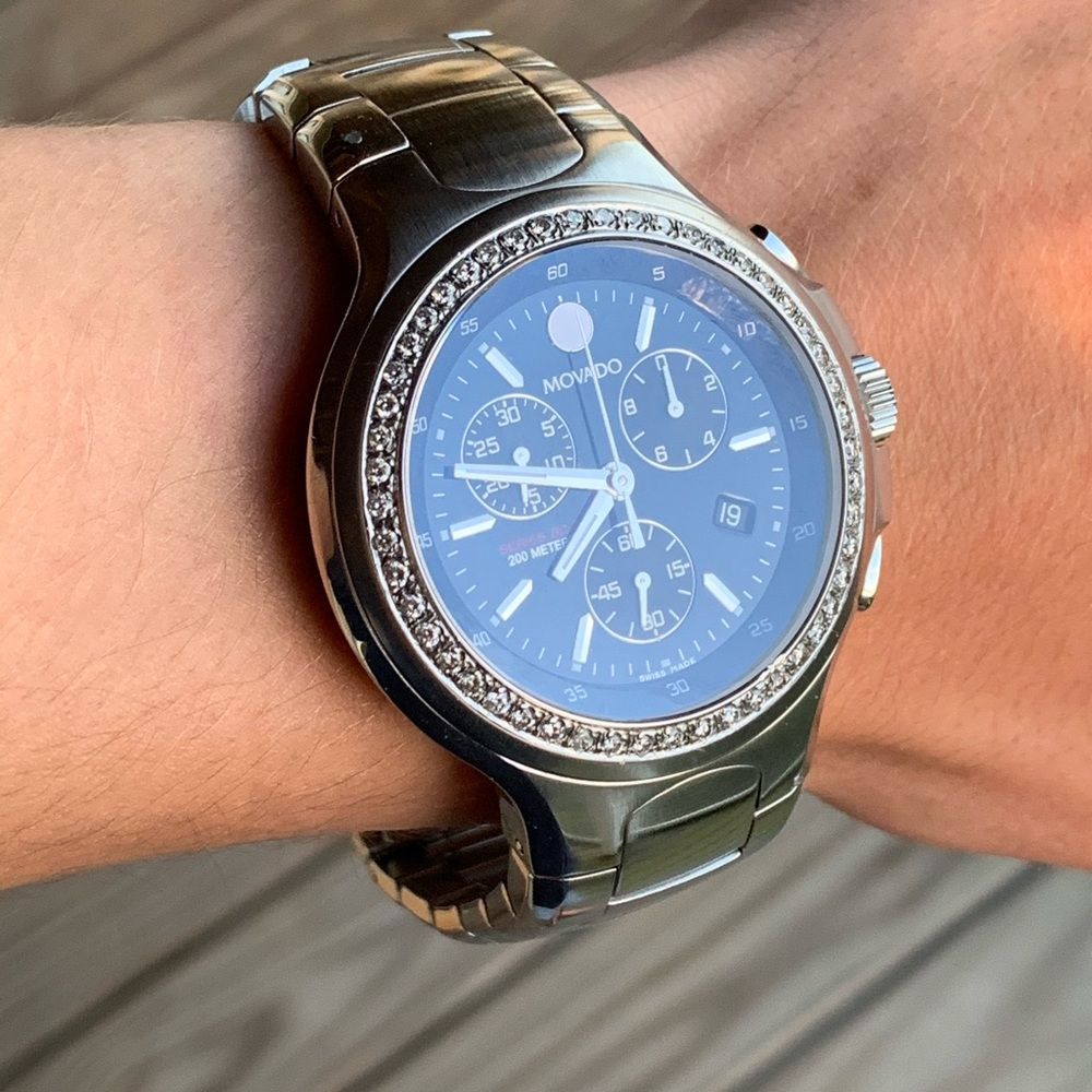 Movado 800 1ct Custom Diamond Bezel